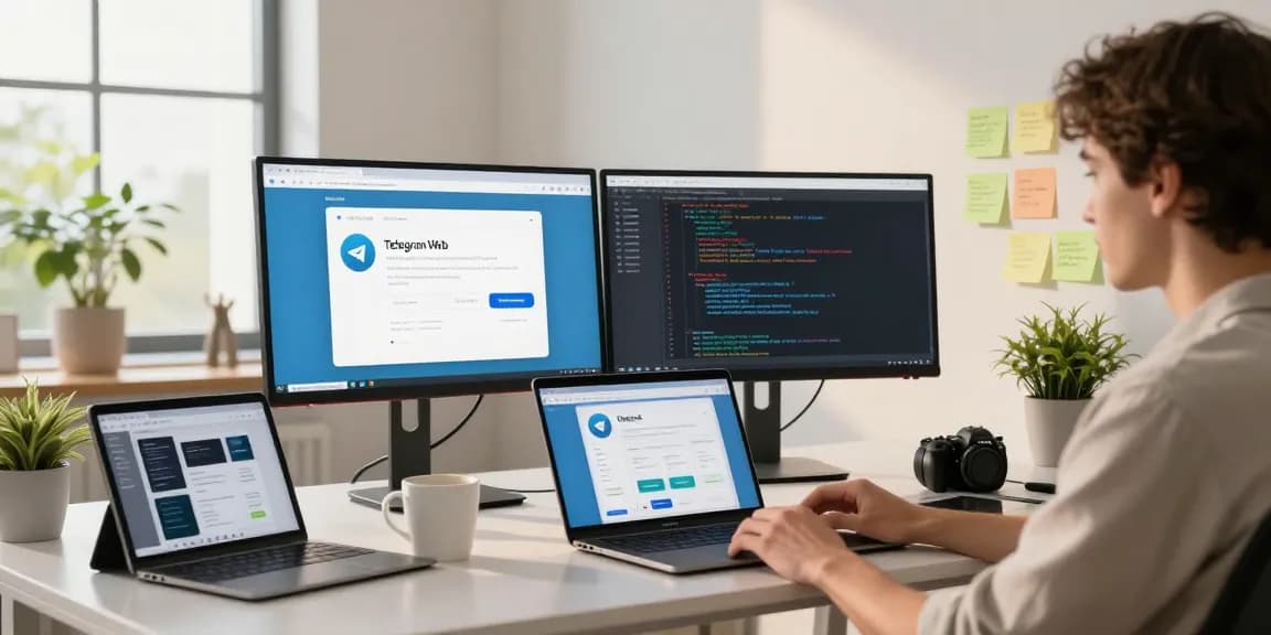 Explore the Telegram Web Version in a modern coding workspace.