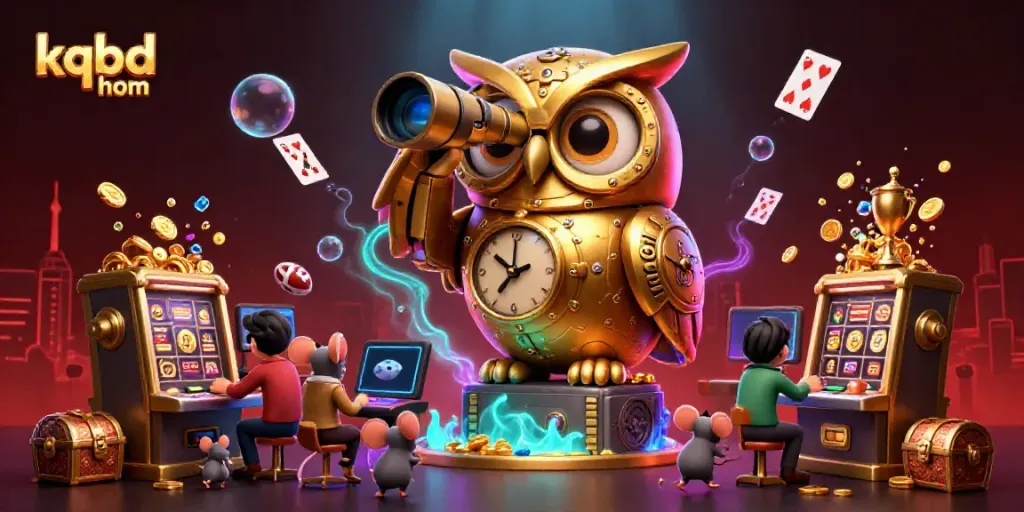Engage in thrilling action at kqbd hom while a golden owl oversees dynamic sports betting and slot activities.